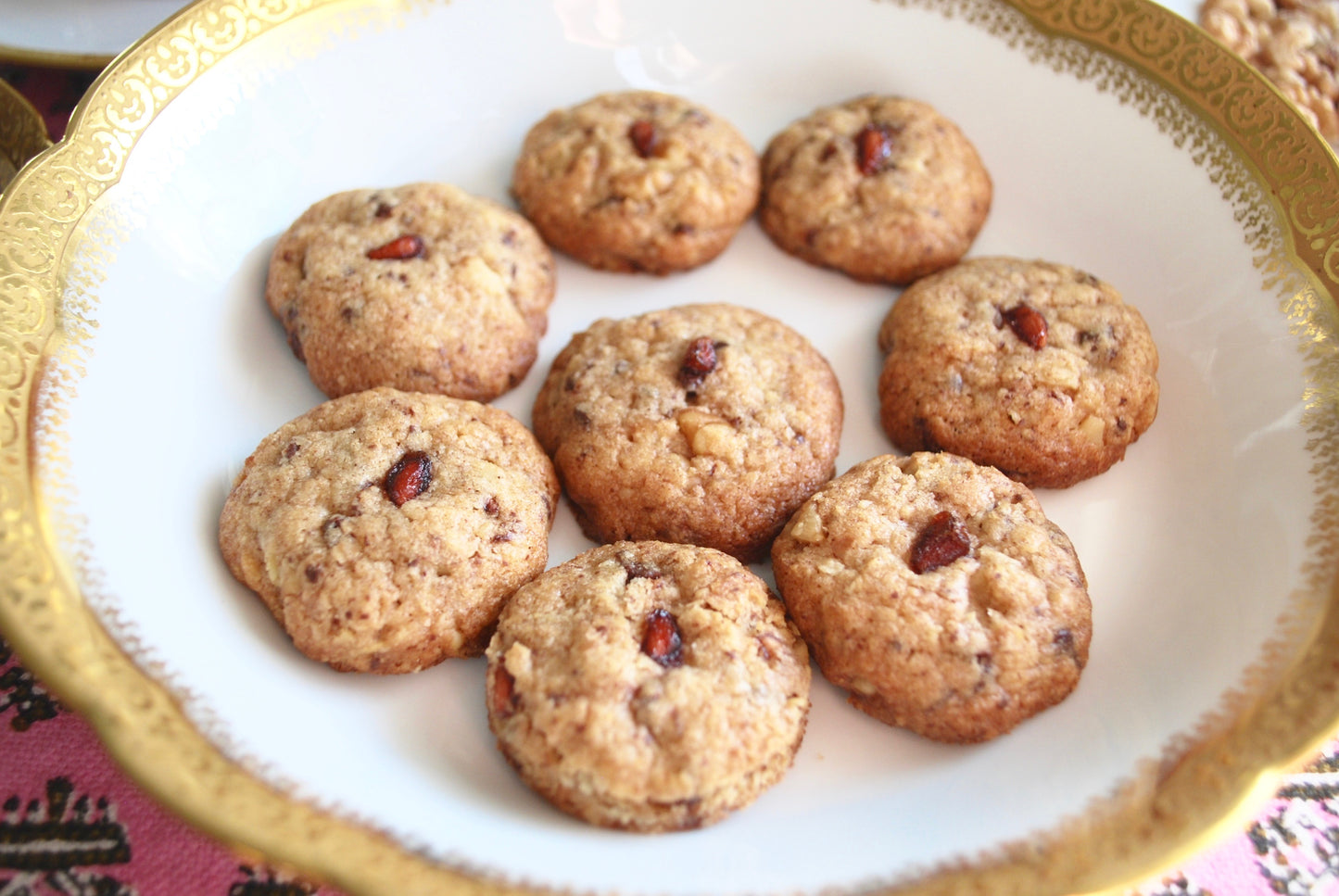 Pomegranate Walnut Chocolate Chunk "Fesenjan" Cookies