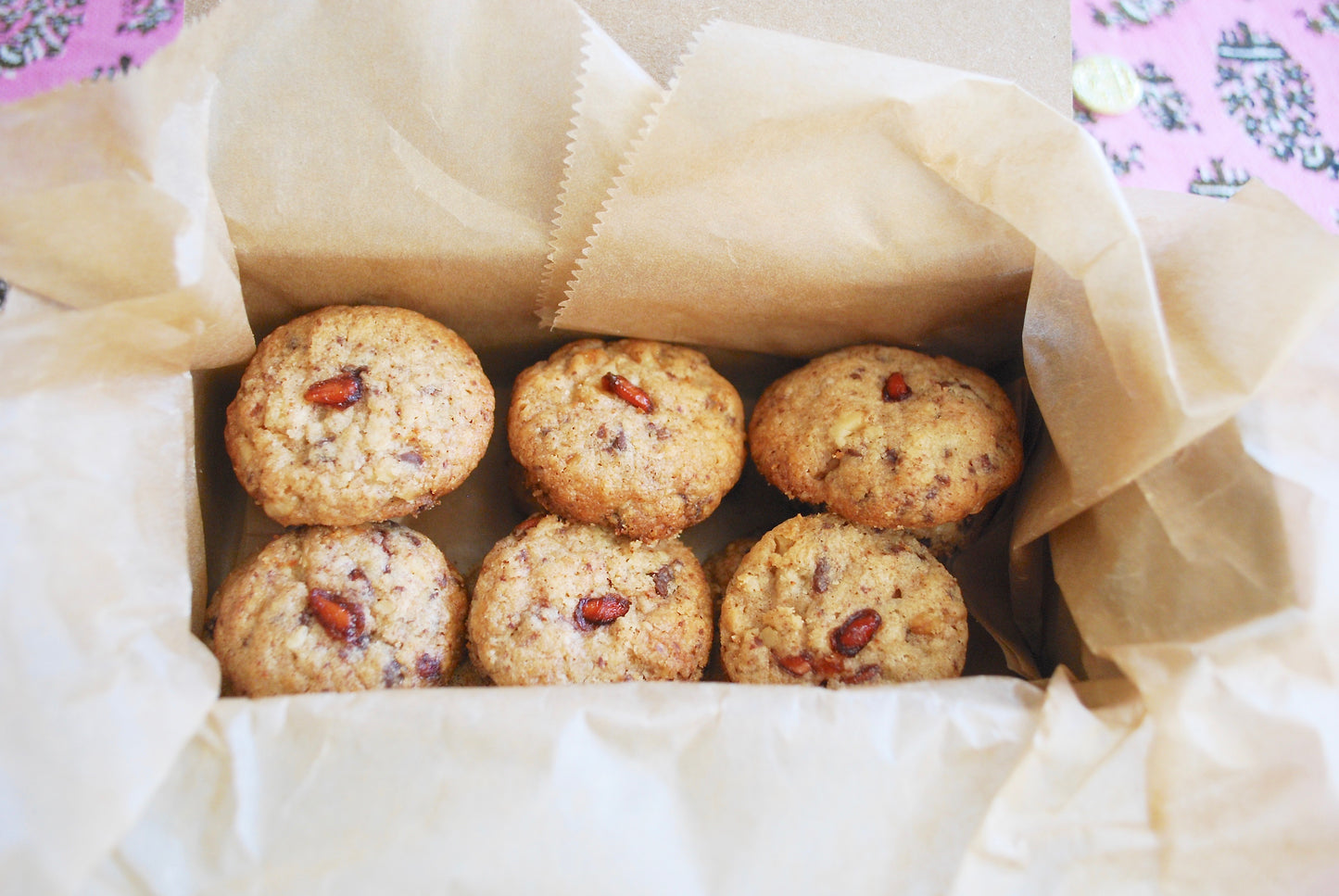 Pomegranate Walnut Chocolate Chunk "Fesenjan" Cookies