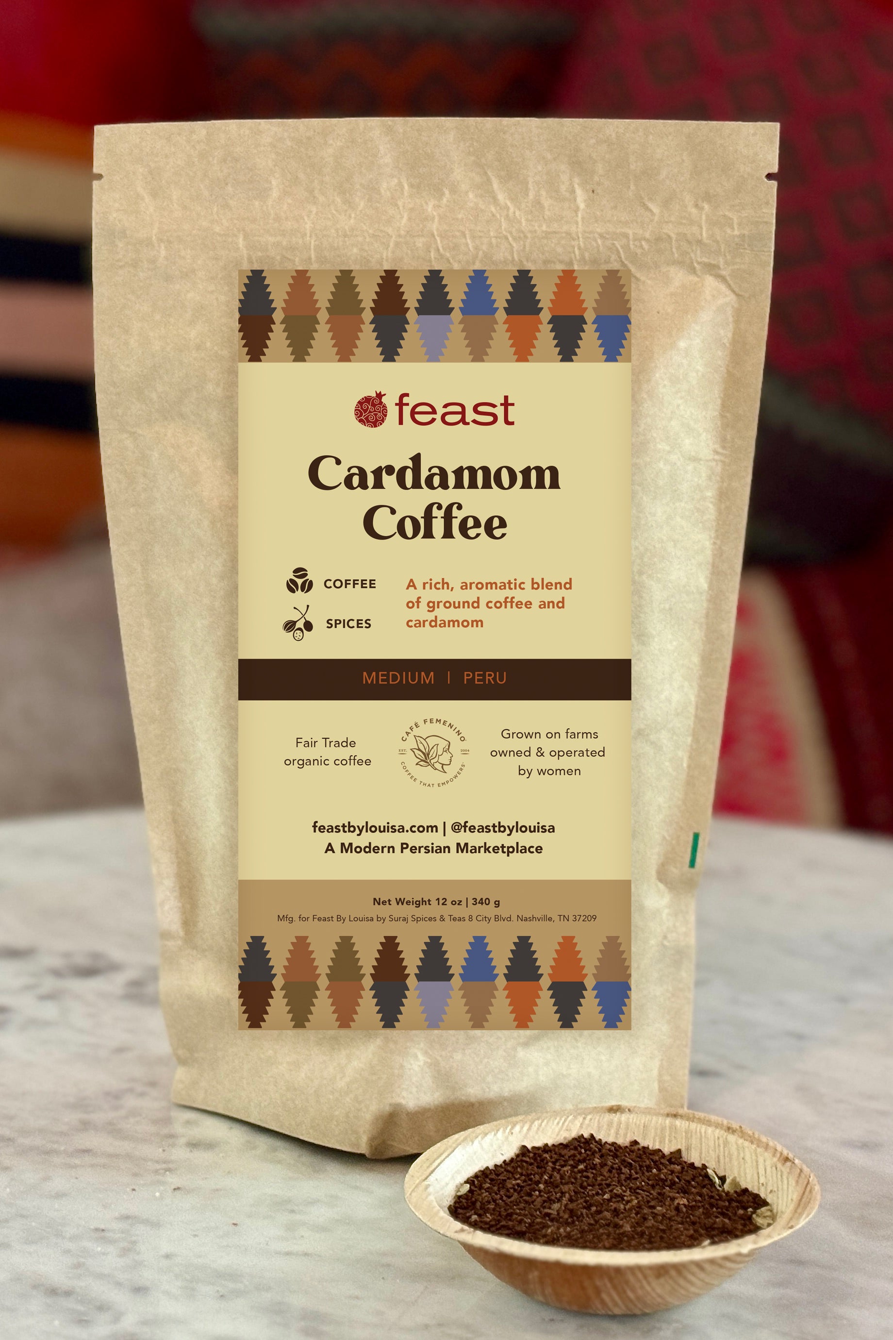 Cardamom Coffee, 12 oz Bag